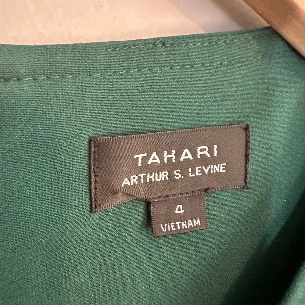 Tahari Green Tailored Exposed Zipper Career‎ Dress Womens Size 4 Pockets - Picture 5 of 5